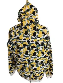 A BATHING APE 1stカモ フルジップパーカー イエローカモ XL