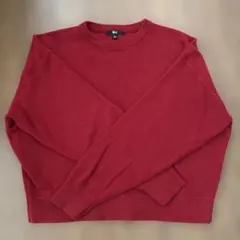 UNIQLO スムースコットンクルーネックセーター　赤