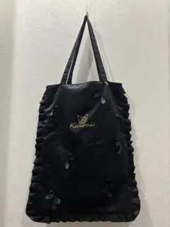 Kuromi クロミ フリル トートバッグ ブラック