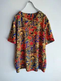 海外古着　プルオーバー　ブラウス　ビンテージ　ヴィンテージ レトロ　春夏