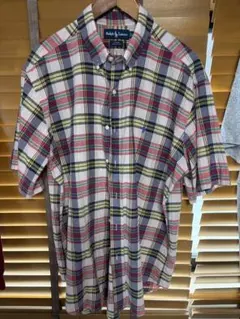 90s ラルフローレン BLAKE マドラスチェック 半袖シャツ LL 古着
