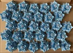 折り紙　花飾り　ライトブルー　水色　ばら30コ　①