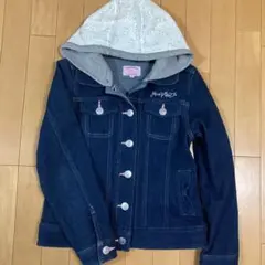 メゾピアノ スウィートクチュール デニムジャケット 150 フーディ 刺繍 良品