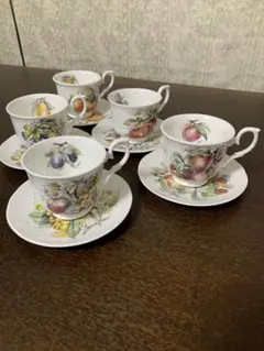 イギリス製 DUCHESSダッチェス 花絵替わり カップ＆ソーサー6客セット  