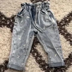 SHEIN デニムパンツ 9-12M 花柄刺繍