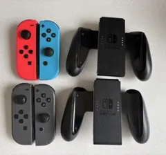 《ジャンク品》Switch純正ジョイコン2セット　ジョイコングリップ2個