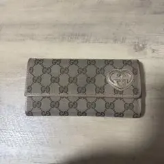 【GUCCI】グッチ GG柄 ハートロゴ 長財布