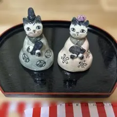 豆雛まねき猫　3段飾り　ひな祭り 陶器製 ミニチュア 豆雛まねき猫 3段飾り ひな祭り 陶器製 ミニチュア お雛様 猫
