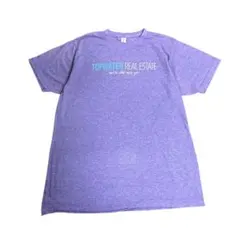 プリントTシャツ　tultex製　半袖　パープル　L 古着　8Sa