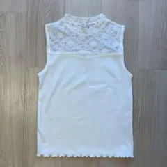 ホワイト ノースリーブ トップス S