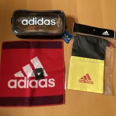 新品未使用　アディダス　クリアポーチ&タオルハンカチ＆メッシュポーチセット