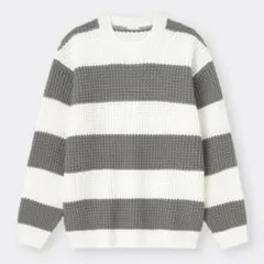 GU ローゲージ畦ボーダーセーター(長袖)
