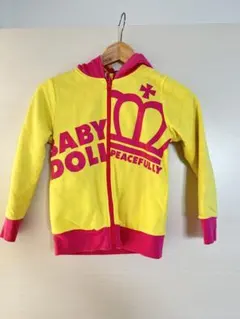 BABYDOLL イエロー ピンク パーカー 100cm~リバーシブル