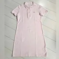 【美品】LACOSTE 38 Ｍ 半袖 ポロシャツワンピース ピンク Y2Kのサムネイル