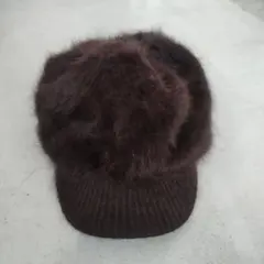 ダークブラウン ファー キャスケット Sサイズ