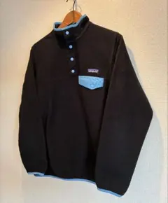 patagonia スナップT フリース M ブラックxブルー パタゴニア