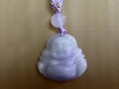 （稀少新品）七福神 本物翡翠 ラベンダー翡翠彫刻品