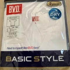 B.V.D.　ＬサイズホワイトVネックTシャツ　1枚　半袖