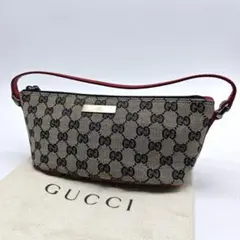 極美品✨グッチ アクセサリーポーチ GGキャンバス ハンドバッグ 保存袋付き