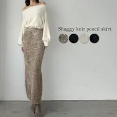 ルエレ louere ラメニットハイウエストペンシルスカート ゴールド ベージュ
