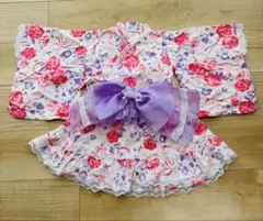浴衣 ベビー 95cm スカート 花柄 ハート