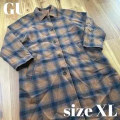 GU レディース チェックバルカラーコート
