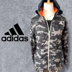 アディダス 迷彩 ウィンドブレーカー 三本ライン 野球
