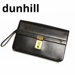 dunhill クラッチバッグ レザー ブラック ゴールド ダイヤルロック