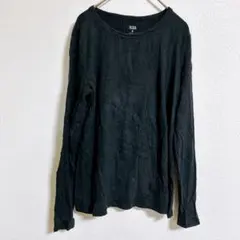 ANA 長袖Tシャツ 黒 Mサイズ カットソー シンプル 無地　ブラック　古着