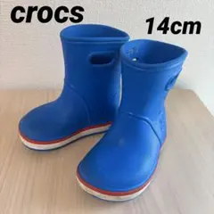crocs クロックス　キッズ レインブーツ 長靴 ブルー　14cm 匿名発送のサムネイル