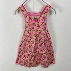 訳有美品 mezzo piano イチゴ柄 ジャンスカ ワンピース 立体 120