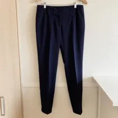 ZARA ザラ ネイビー ブルー ストライプ スラックス スリム パンツ M