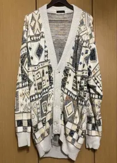 ★期間限定値下中 カーディガン ニット 総柄 幾何学模様 オーバーサイズ