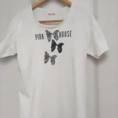 PINK HOUSE 蝶プリント 半袖Tシャツ