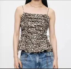 MOUSSY SATIN GATHER キャミ　レオパード　ヒョウ柄　タグなしのサムネイル