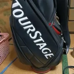 新品・タグ付】ツアーステージ キャディバッグ 赤×黒 ネームプレート未