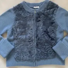【お値下げ】ADOREアドーア　ブルー ファー付き長袖ニット