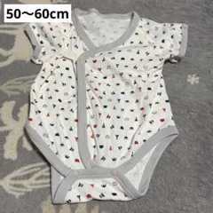 ロンパース 50-60cm 綿100% 動物プリント