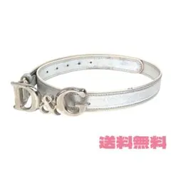 ✈ ドルチェ＆ガッバーナ　D＆G バックル　レザー　ベルト　メタリックシルバー