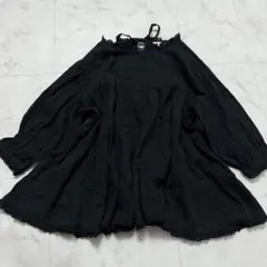 美品　ネージュ neige ゆったり　黒　7部袖ブラウス