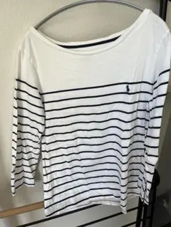Polo Ralph Lauren ストライプ7分丈Tシャツ L