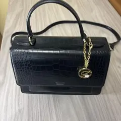 値下げクロコダイル風合成皮革 2wayショルダーバッグ