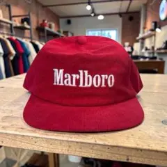 Marlboro マルボロ コーデュロイキャップ CAP 刺繍ロゴ アイレット