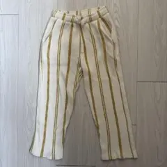 ZARAアイボリーとイエローのストライプパンツ 110cm