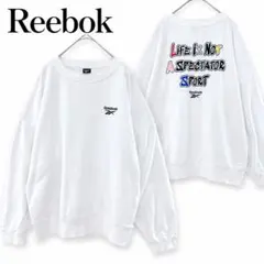 リーボック スウェットトレーナー 長袖 バックプリント L 白