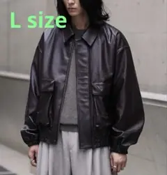 黒 レザー ボンバージャケット Lサイズ