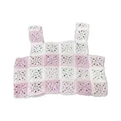 モチーフベスト ビスチェ　ピンク ホワイト