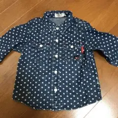 ミキハウス ダブルビー　デニムドットシャツ