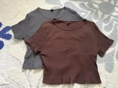 リブクロップドTシャツ　2枚セット