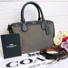 未使用級☆COACHコーチ 2wayショルダーバッグ 格子柄 ボストンのサムネイル